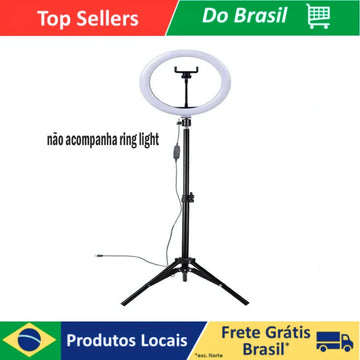 Tripé Para Iluminação Led 2.1 Metros Universal Celular Para Ring Light