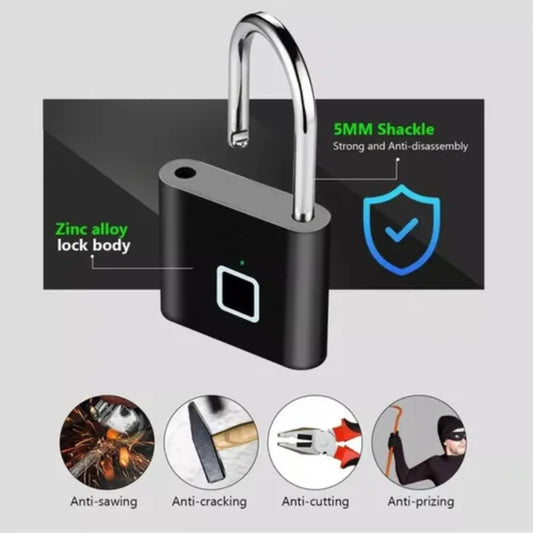 Biometric Fingerprint Padlock Water and Reload Resistant Keyless Lock